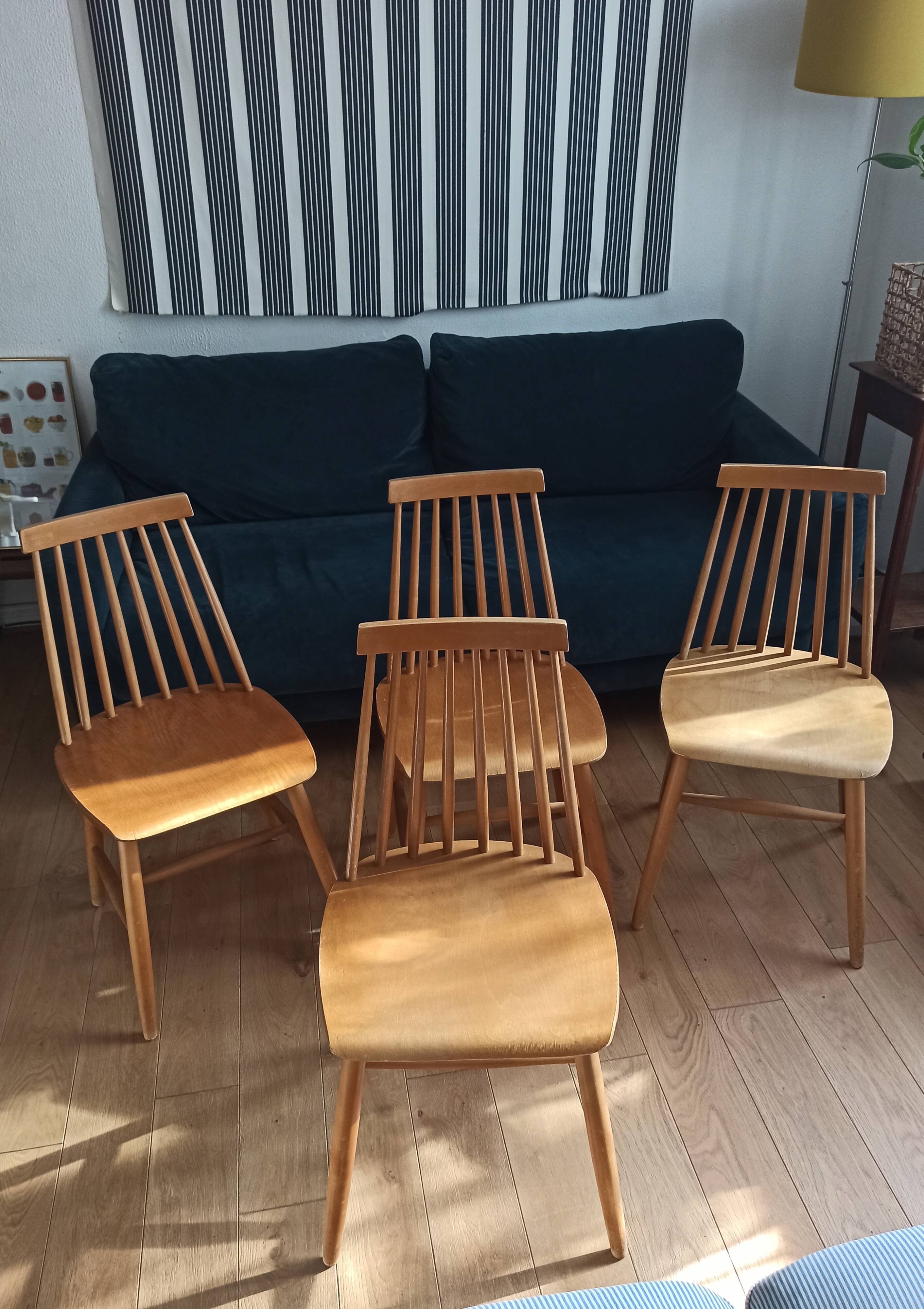 Chaises en bois vintage Ikea 1960