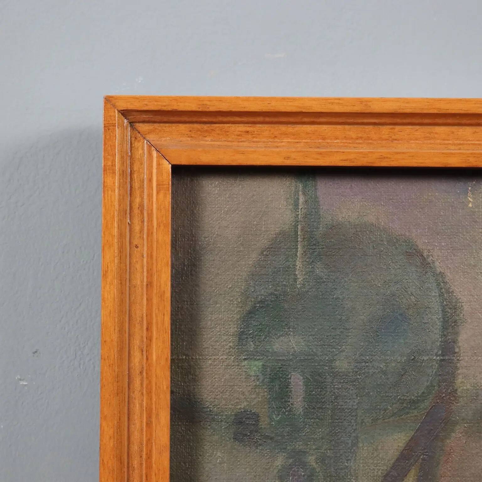 Modern painting signed by Mario Venzo, oil on canvas, Italy, 1950.