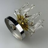 60s 70s wall lamp Wall Sconce made of metal & Murano glass Space Age design