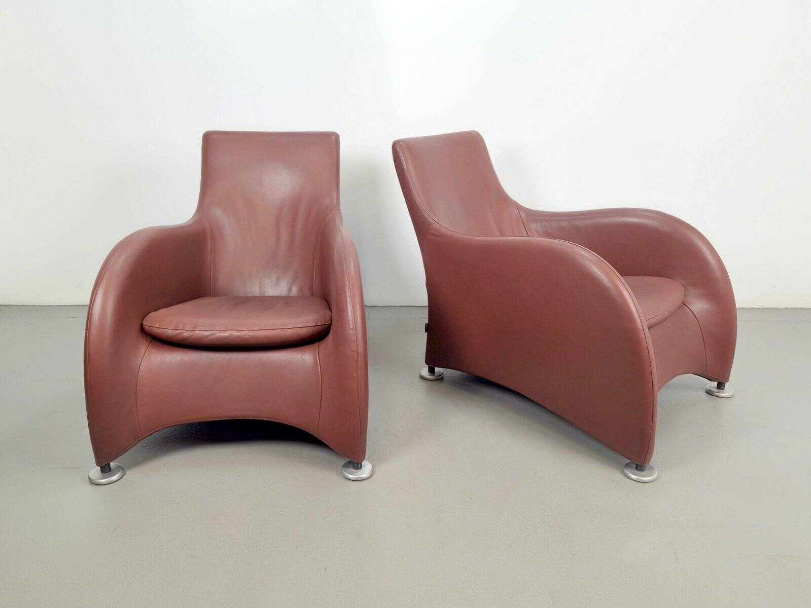 Loge Lounge Chairs in Leather by Gerard van den Berg for Montis, 1990s, Set of 2
