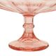 Bol à fruits haut Art Déco rose en verre dépression 28 cm