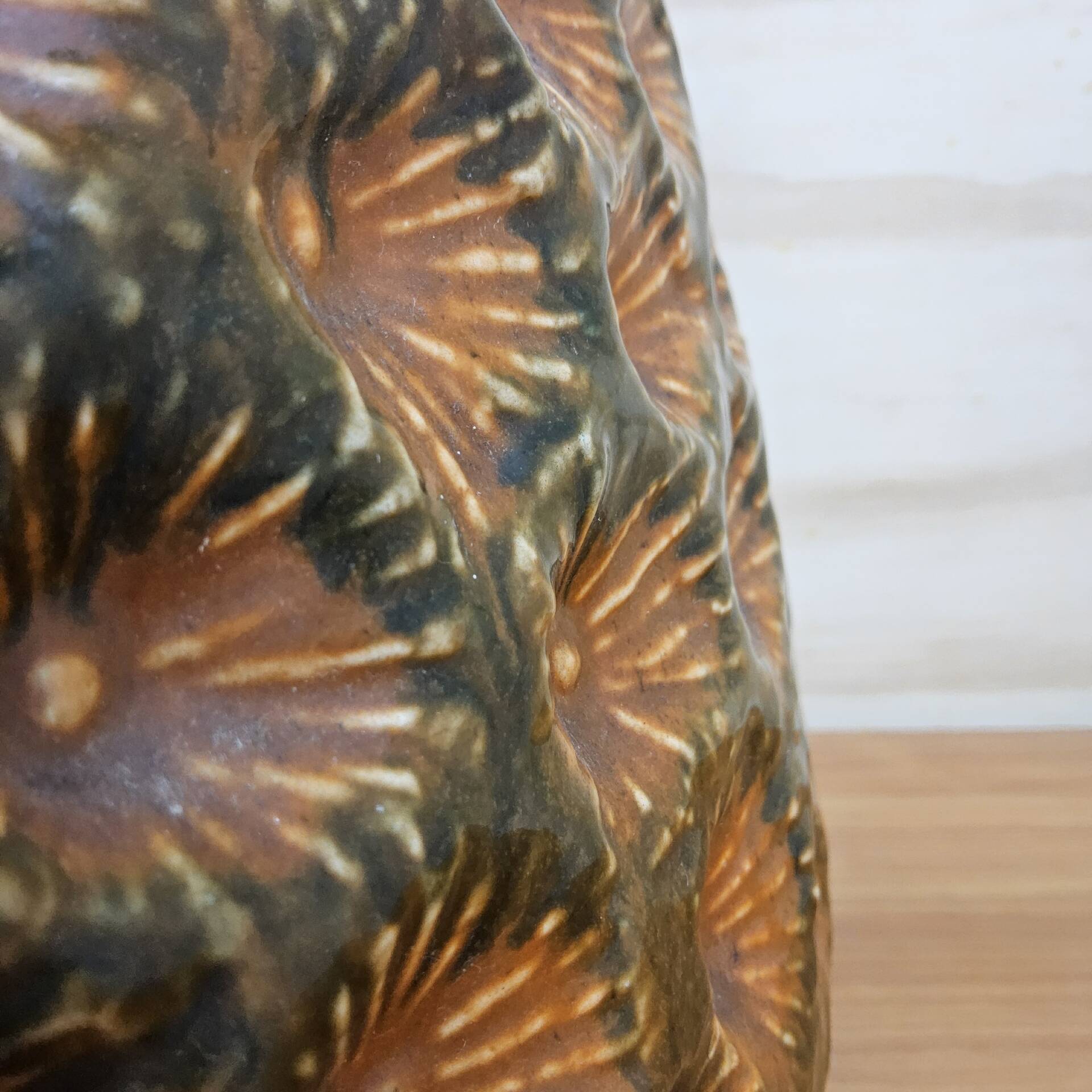 Vase vintage grand XXL Allemagne de l'Ouest Jasba 1667/35 orange