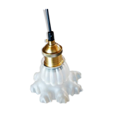 Opaline moulded glass tulip suspension