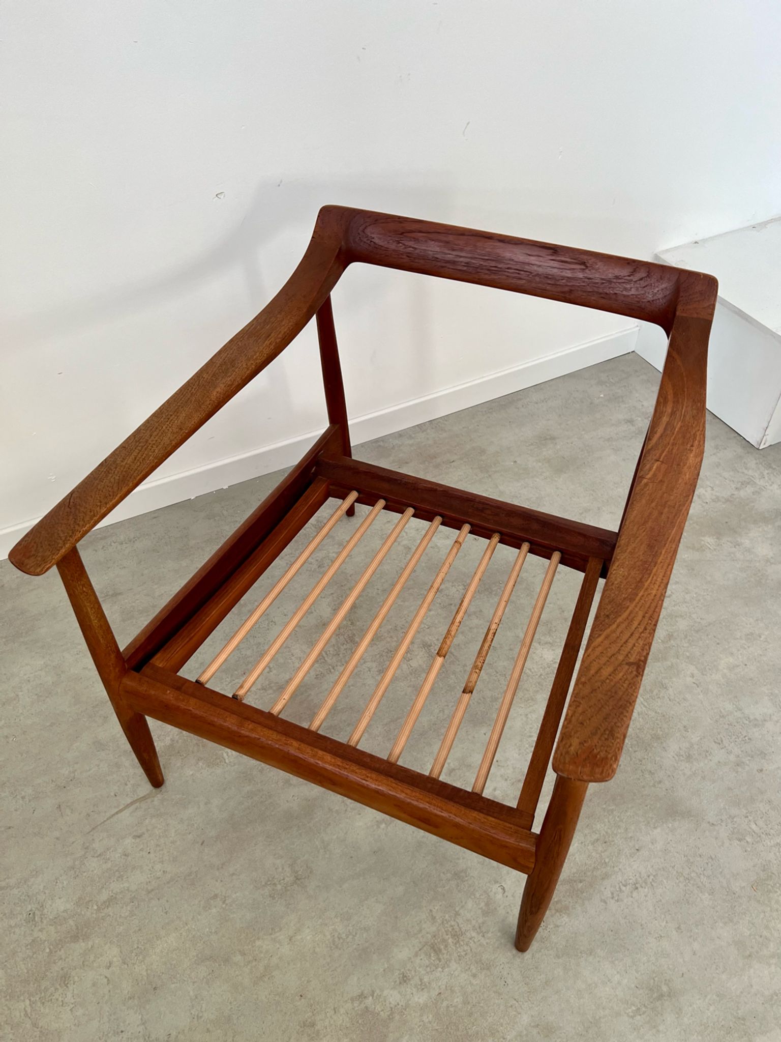 Old vintage teak armchair design Walter Knoll for Knoll Antimott Germany 1960s