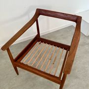 Old vintage teak armchair design Walter Knoll for Knoll Antimott Germany 1960s