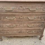 Large stripped oak chest of drawers