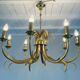 Brass and chrome pineapple chandelier, 1970s