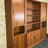 70s Dyrlund teak shelf wall unit Danish Modern Design Denmark