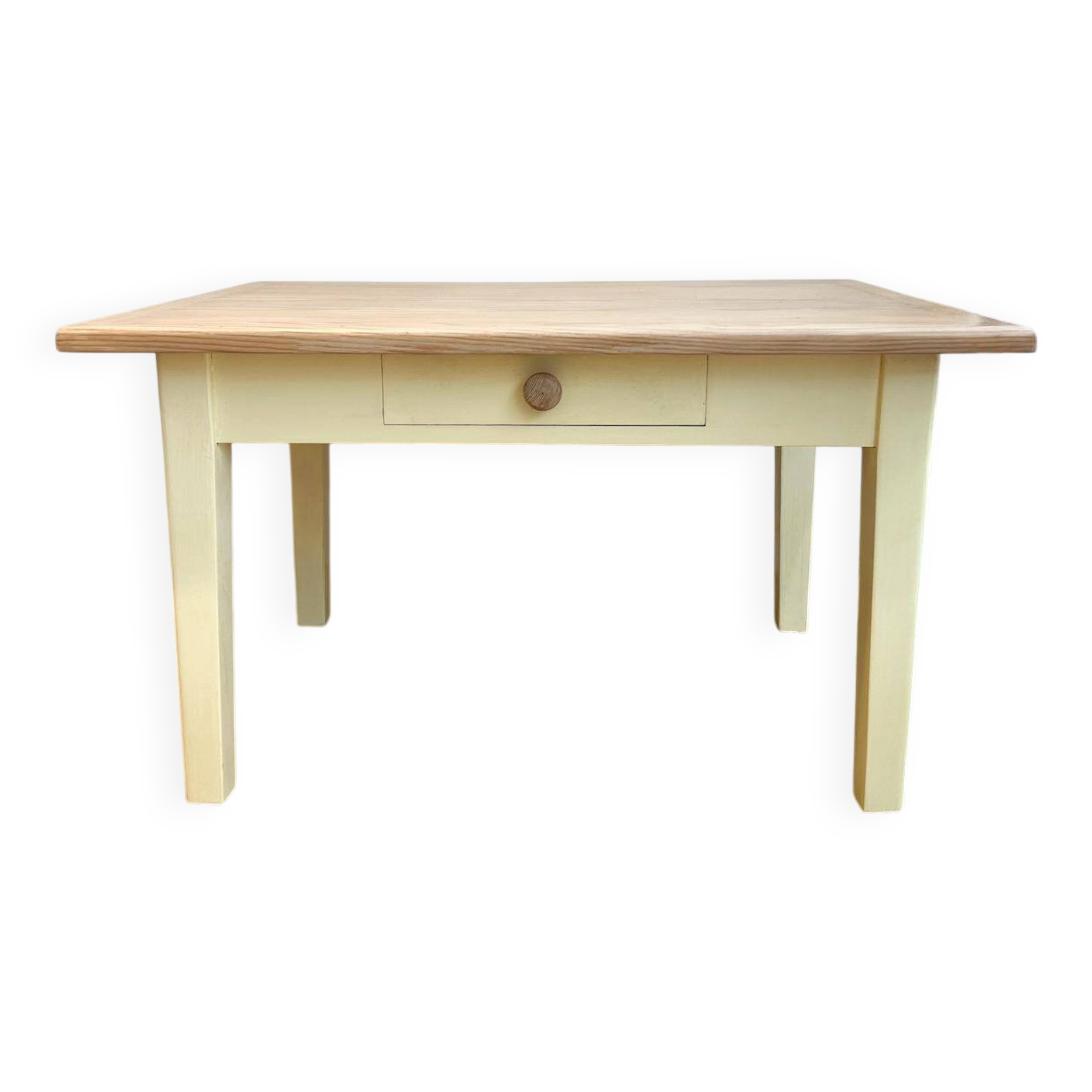 Yellow solid wood coffee table
