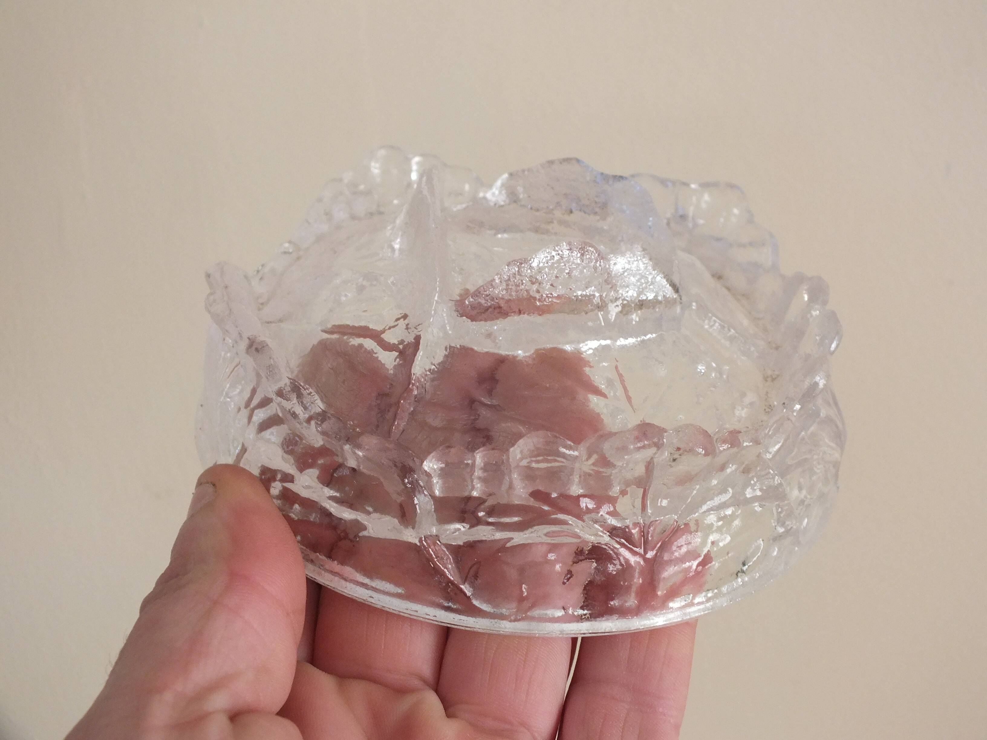 Cabbage candy box in molded crystal signed Portieux