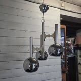Vintage 3-light chrome metal chandelier