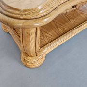 Table basse française en chêne massif des années 1970