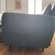 Green leather three-seater sofa Habitat