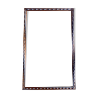 Wooden beaded frame with glass and gray cardboard back