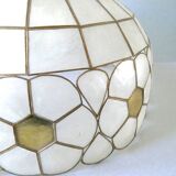 Lustre, mother-of-pearl and brass suspension from the 1970s