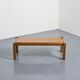 Two-tone wooden graphic coffee table, circa 1960.
