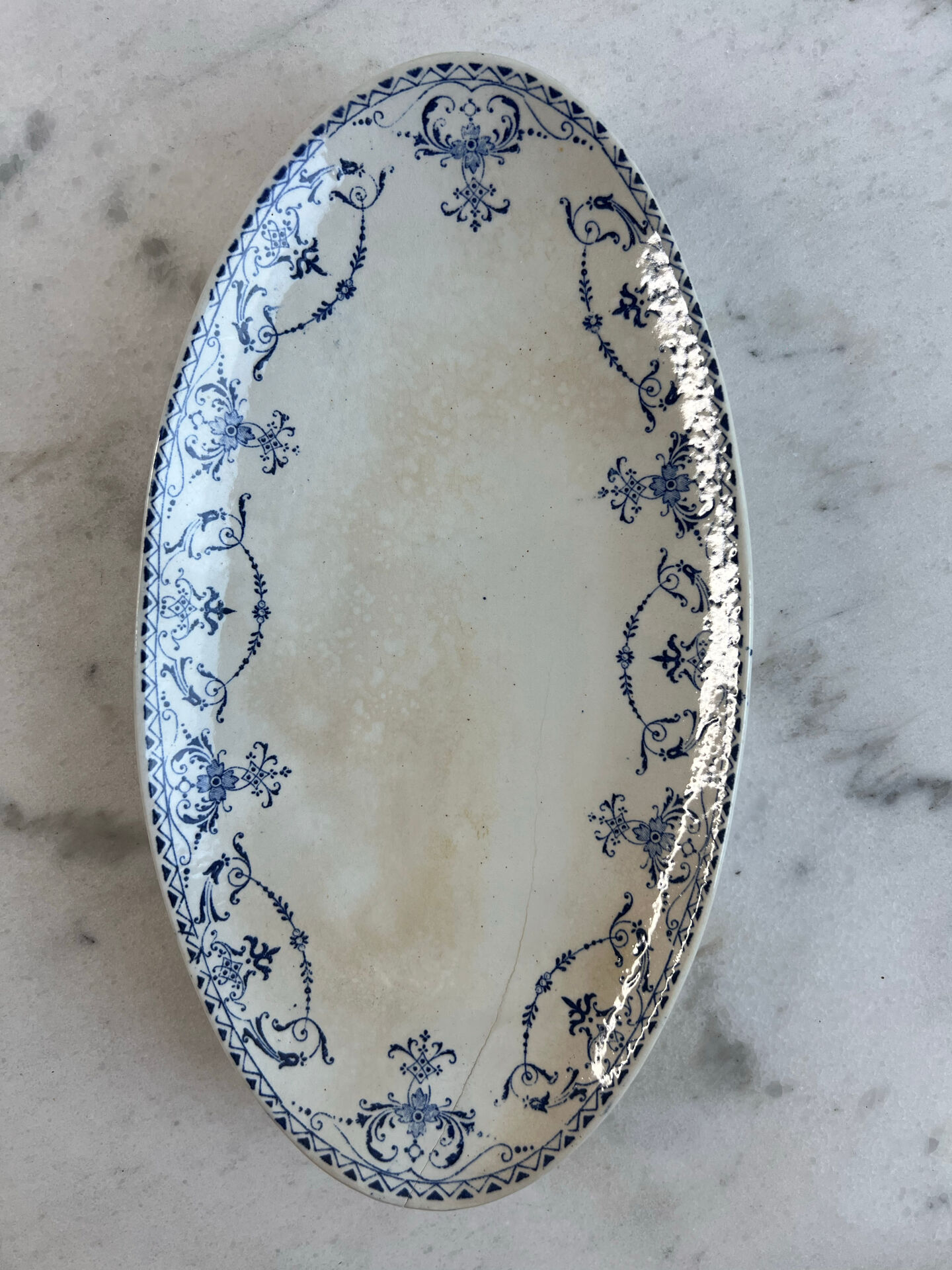 Set of 2 oval dishes Lunéville KG — Moustiers Collection, Earthenware