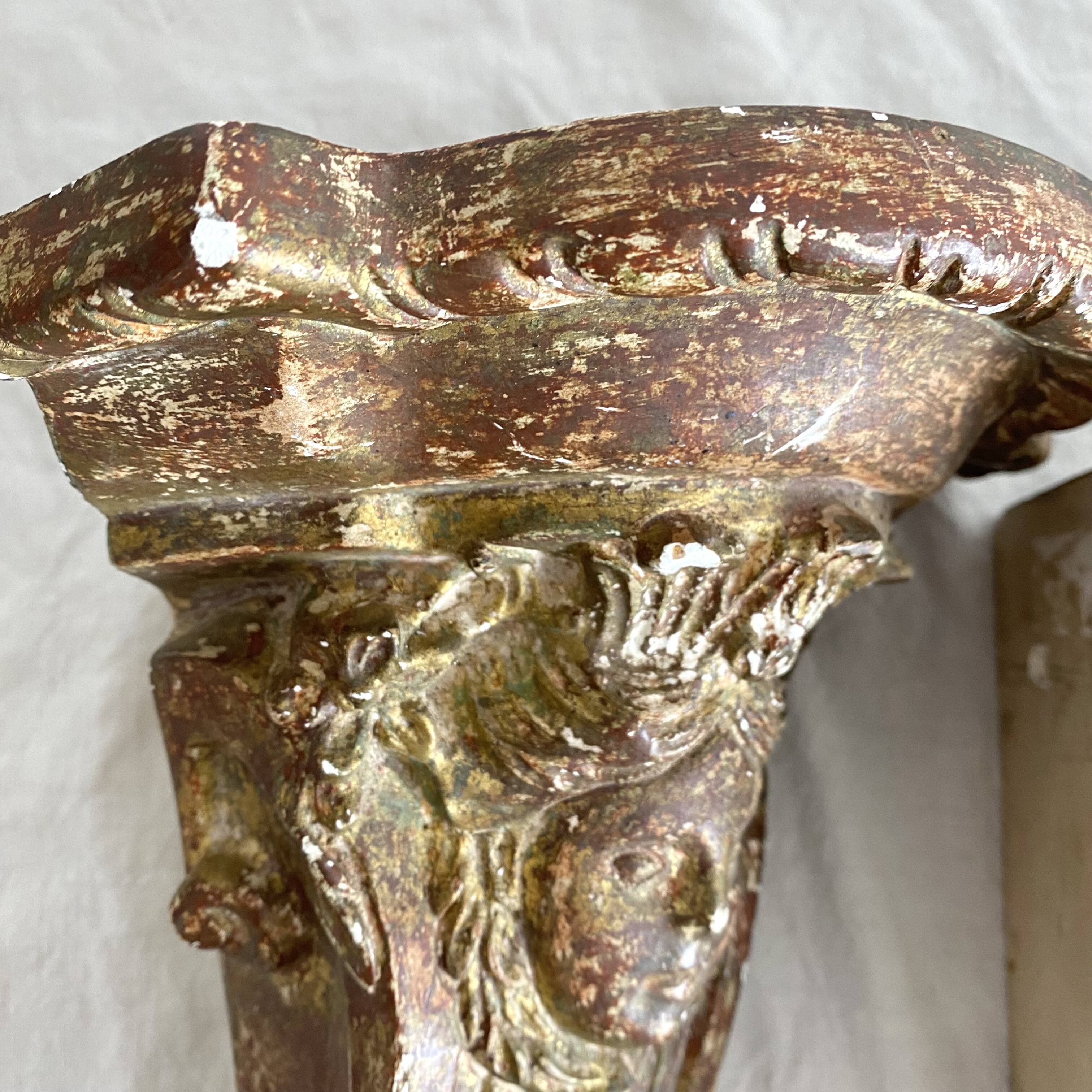 Baroque plaster corner consoles