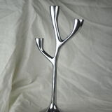 Modern mid-century aluminum three-pointed candelabra