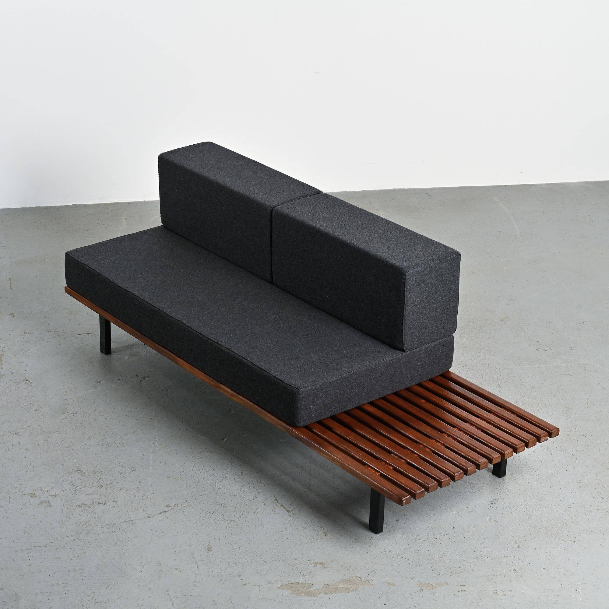 Cansado bench in mahogany by Charlotte Perriand, Mauritania, 1962