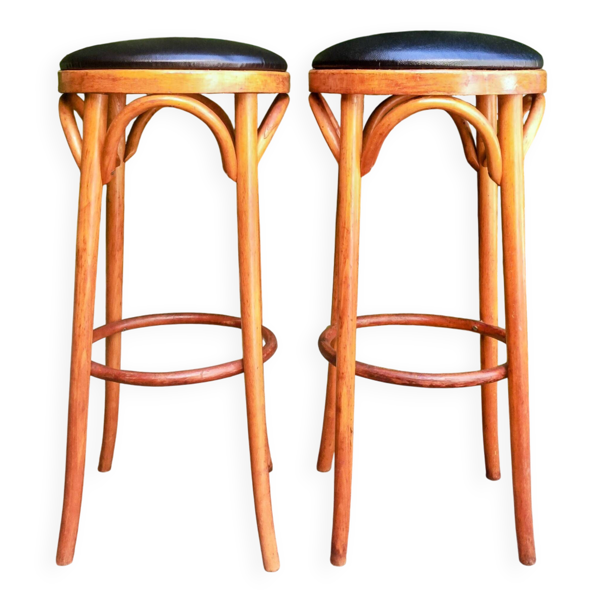 Tabourets de bar bois courbé
