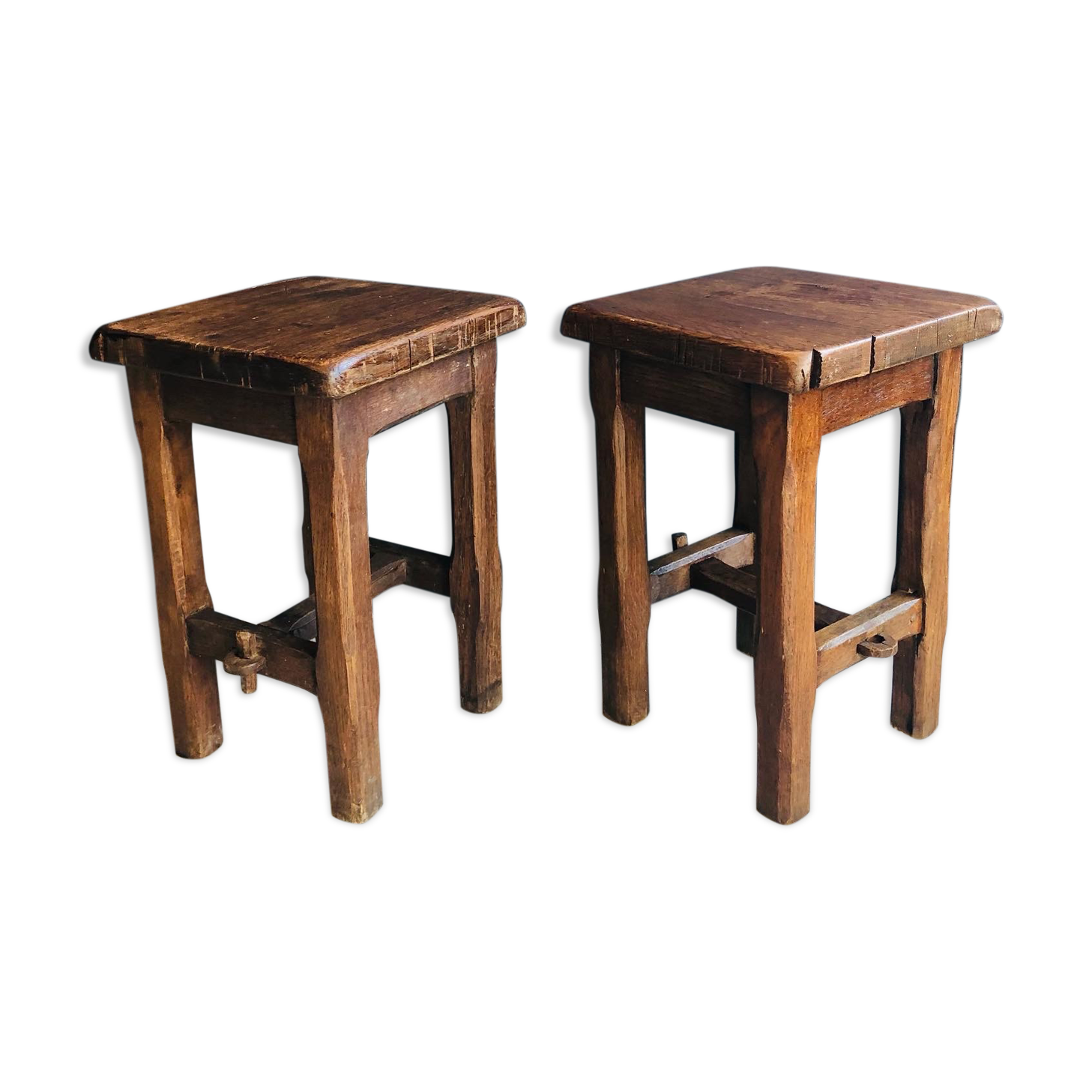 Pair of French craft stools after the war