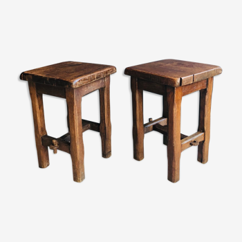 Pair of French craft stools after the war