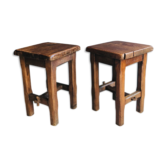 Pair of French craft stools after the war