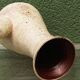 Vessel, jug, signed, 1950s, red terracotta, cream slip.
