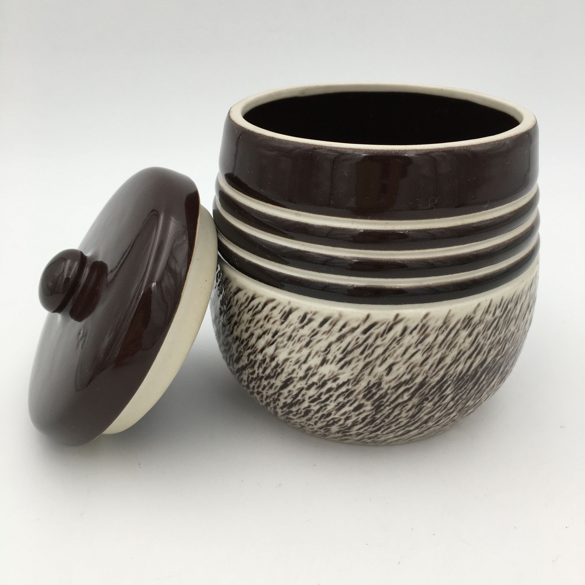 Lucien Brisdoux Enamelled sandstone covered pot with incised decoration, signed and numbered - 1940s-1950s