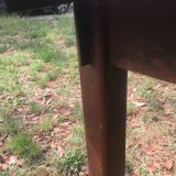 Pine plank top and oak farmhouse table with single drawer 185/96- 74 h