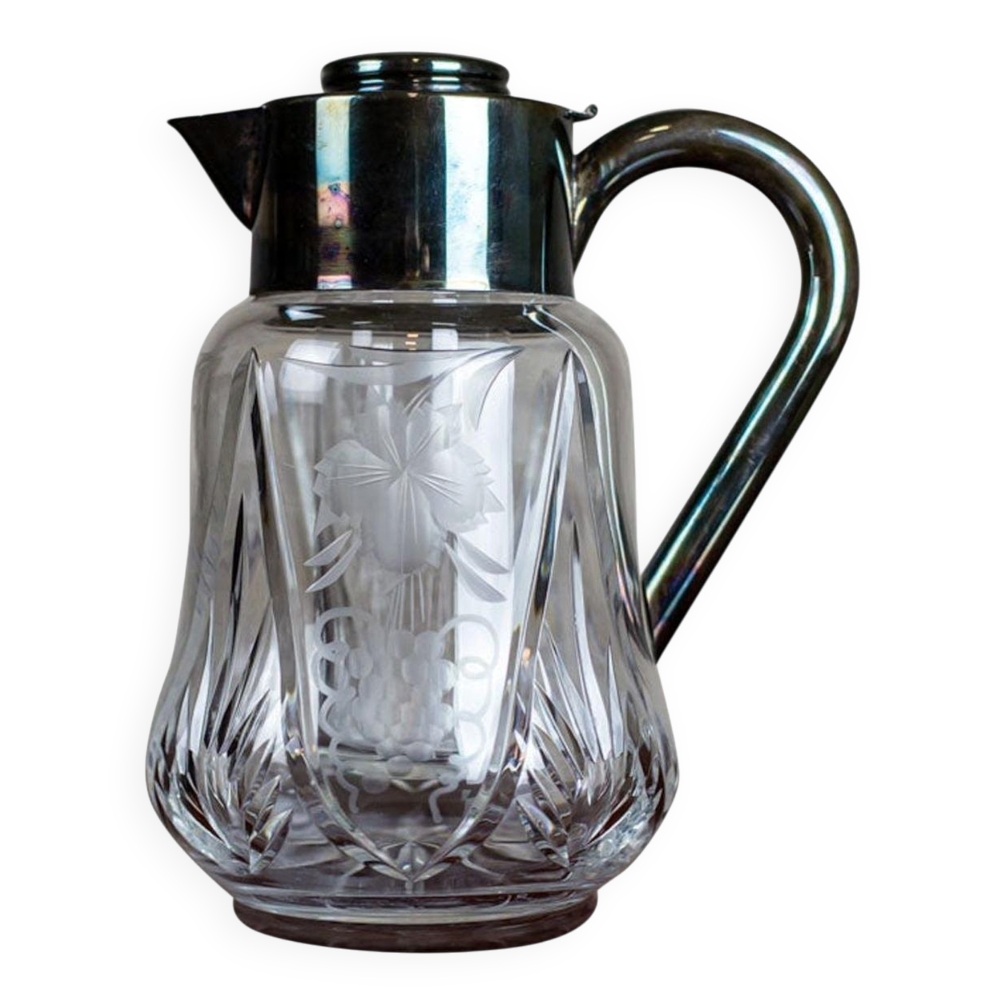Interwar Period Crystal Pitcher, 1930s