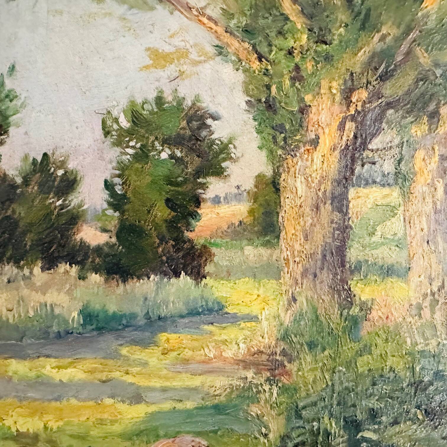 Painting "Countryside Landscape" late 19th century