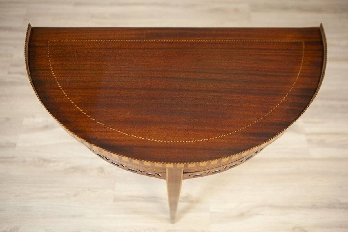 Semi-Circular Mahogany Wall Table, Early 20th Century