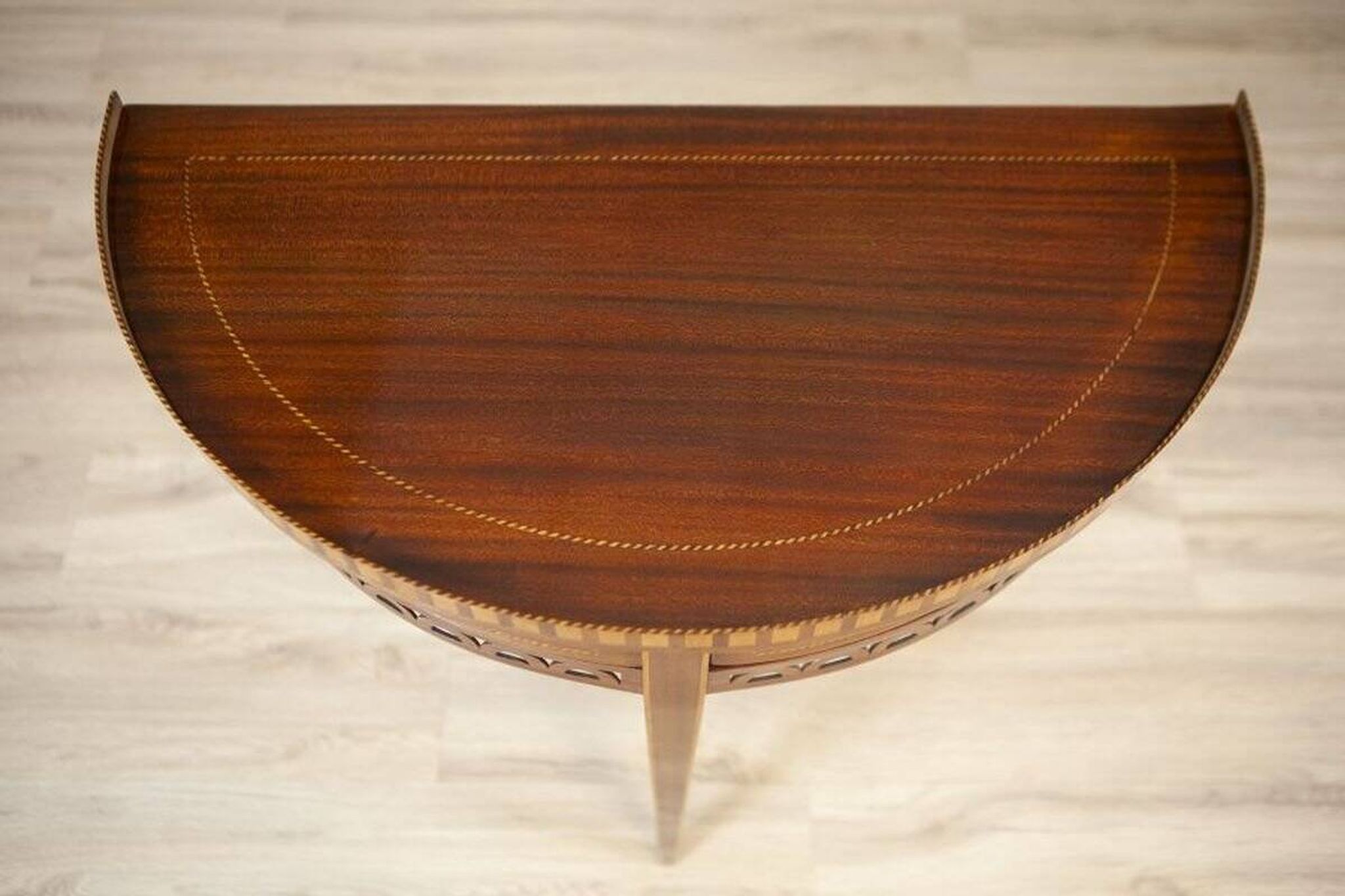 Semi-Circular Mahogany Wall Table, Early 20th Century