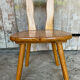 Vintage Brutalist Wooden Bistro Chair #E036