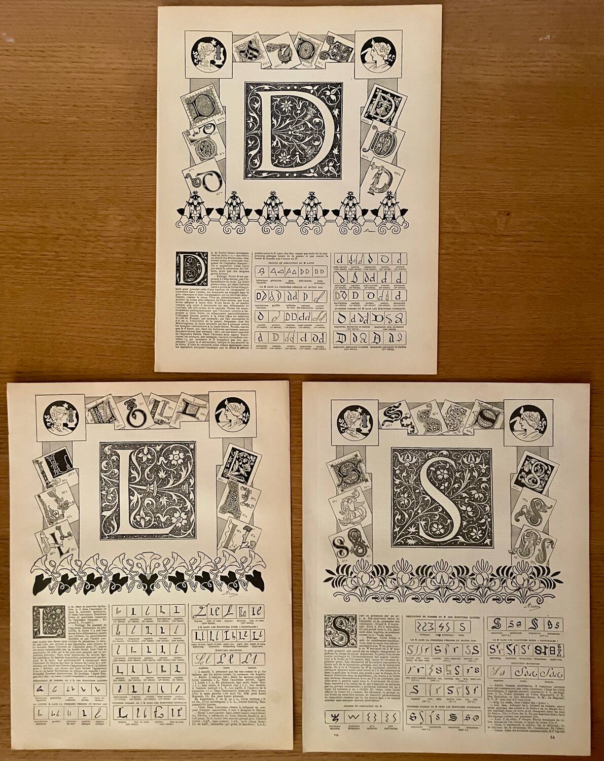 Réservé Clarisse - Lot de 3 lithographies lettres - 1900