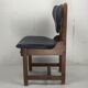 Ensemble de 4 chaises de salle à manger brutalistes en chêne et cuir, années 1960