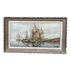 Tableau huile sur toile ,marine
