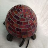 Glass turtle lamp mosaic cast iron Red watch