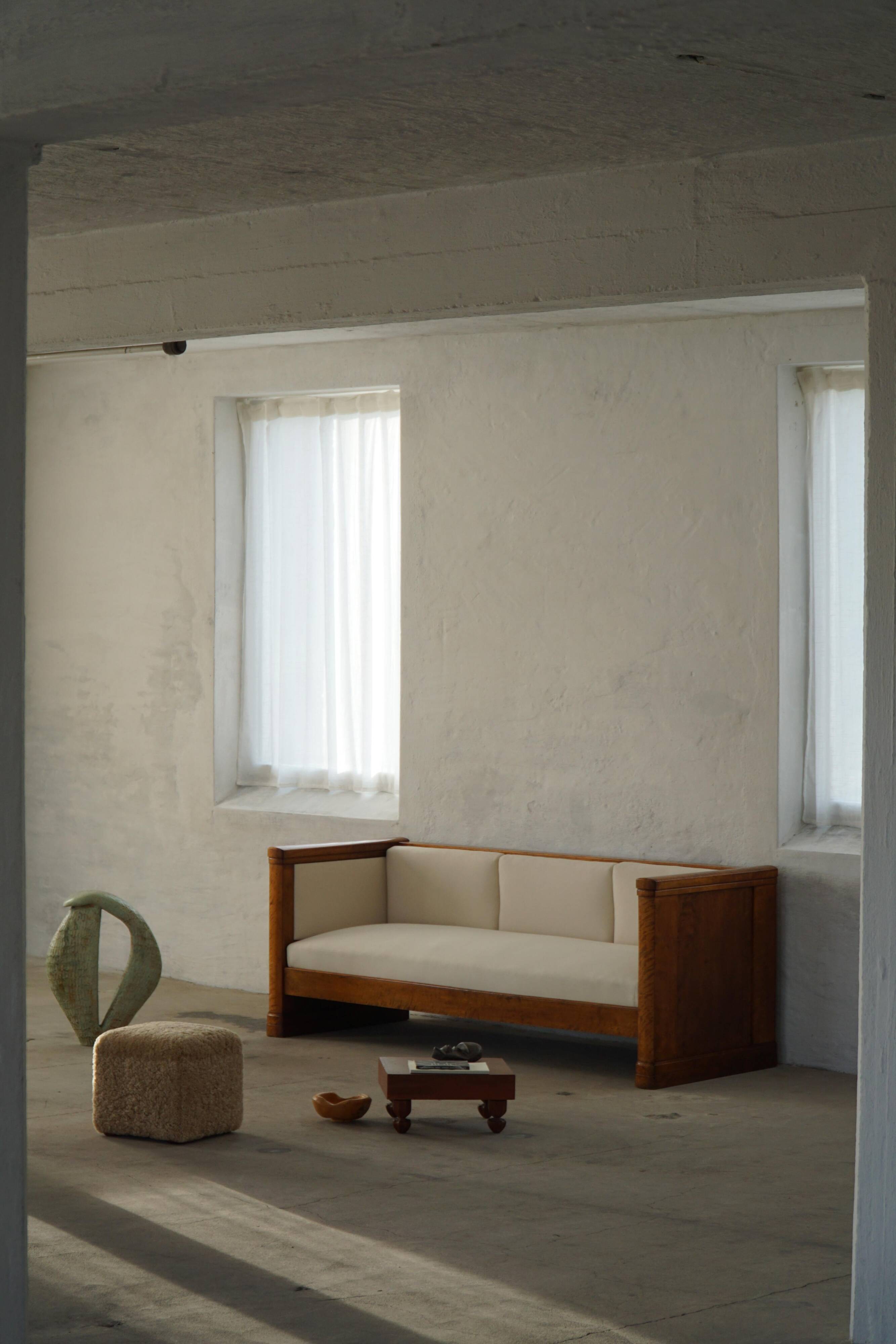 Self-supporting canapé "Karl Johan" from the early 20th century, modern Swedish style.