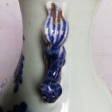 Vase celadon enamel white and blue chinese porcelain 19th