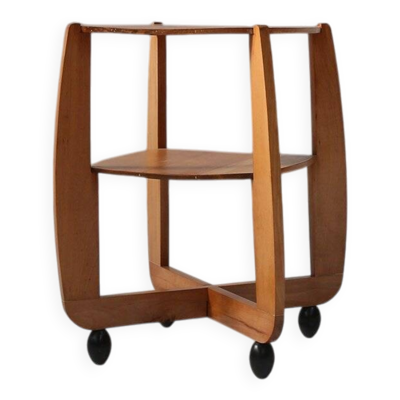 Table d'appoint en bois de hêtre école d'Amsterdam, Pays-Bas, années 1920