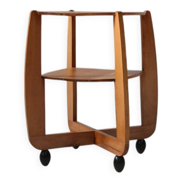 Table d'appoint en bois de hêtre école d'Amsterdam, Pays-Bas, années 1920