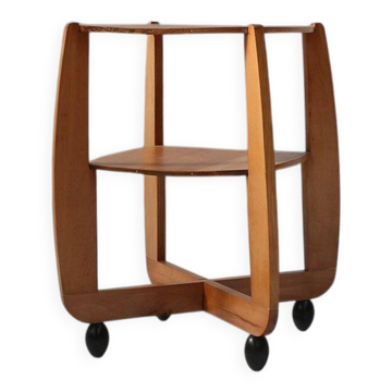 Amsterdam School beech wooden Side Table, The Netherlands 1920s