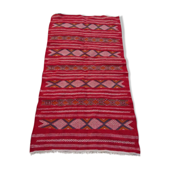 Handmade red Berber Kilim 203x109cm