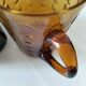 Set of 4 coloured pressed glass mugs, vintage style.