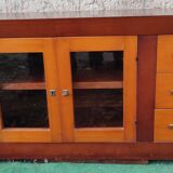 Low cabinet with 2 types of wood