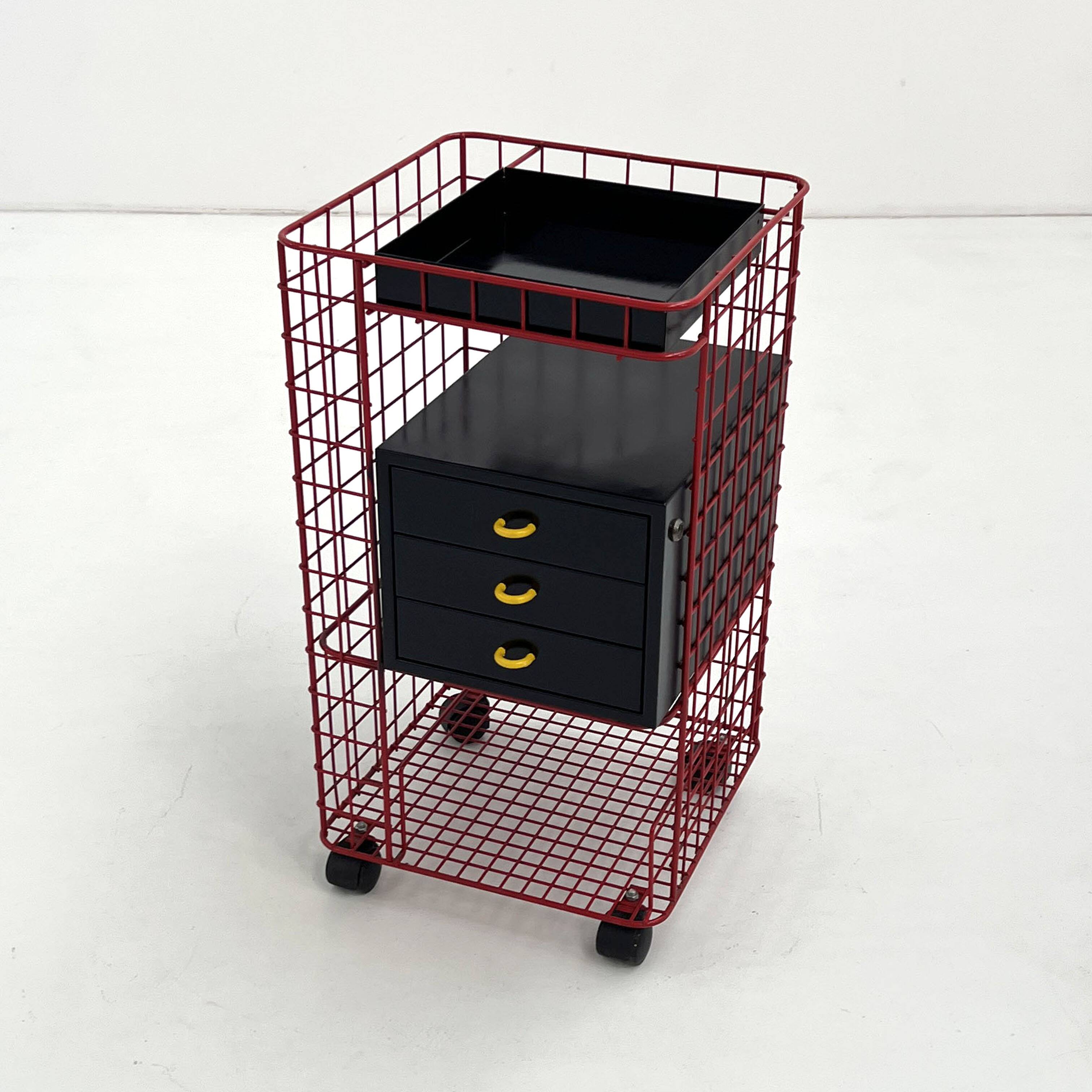 Postmodern metal drawer chest, 1980