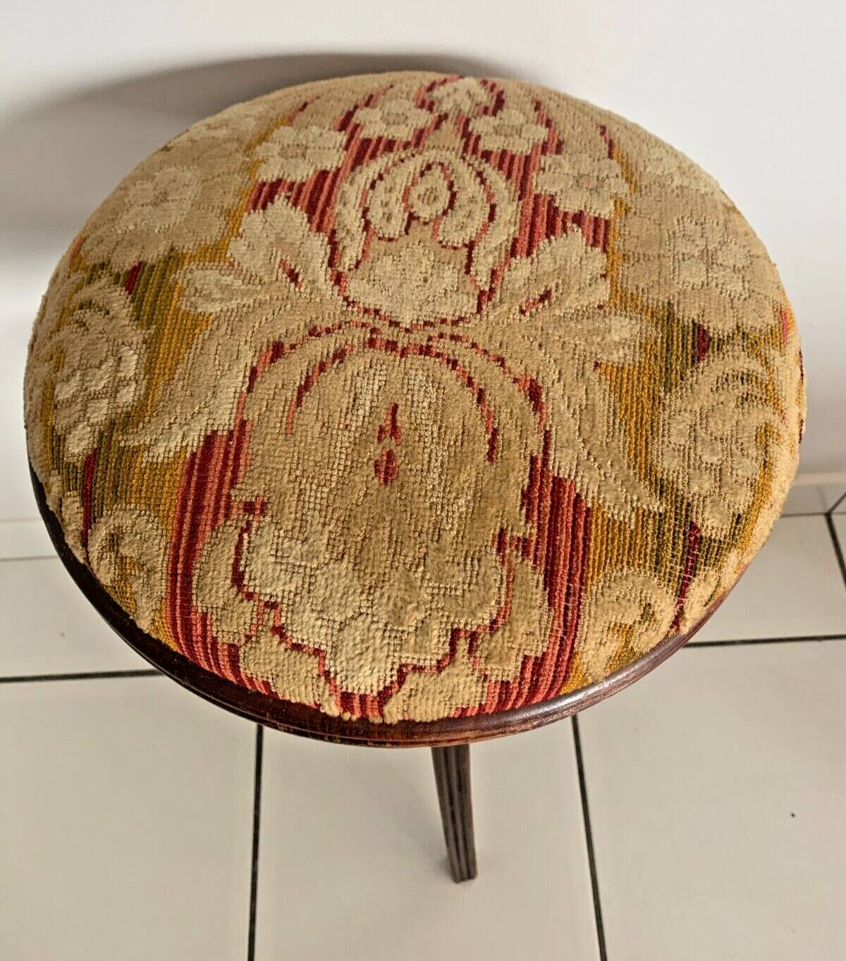 Tabouret de Piano Bijoutier Horloger Adjustable Vintage 1960